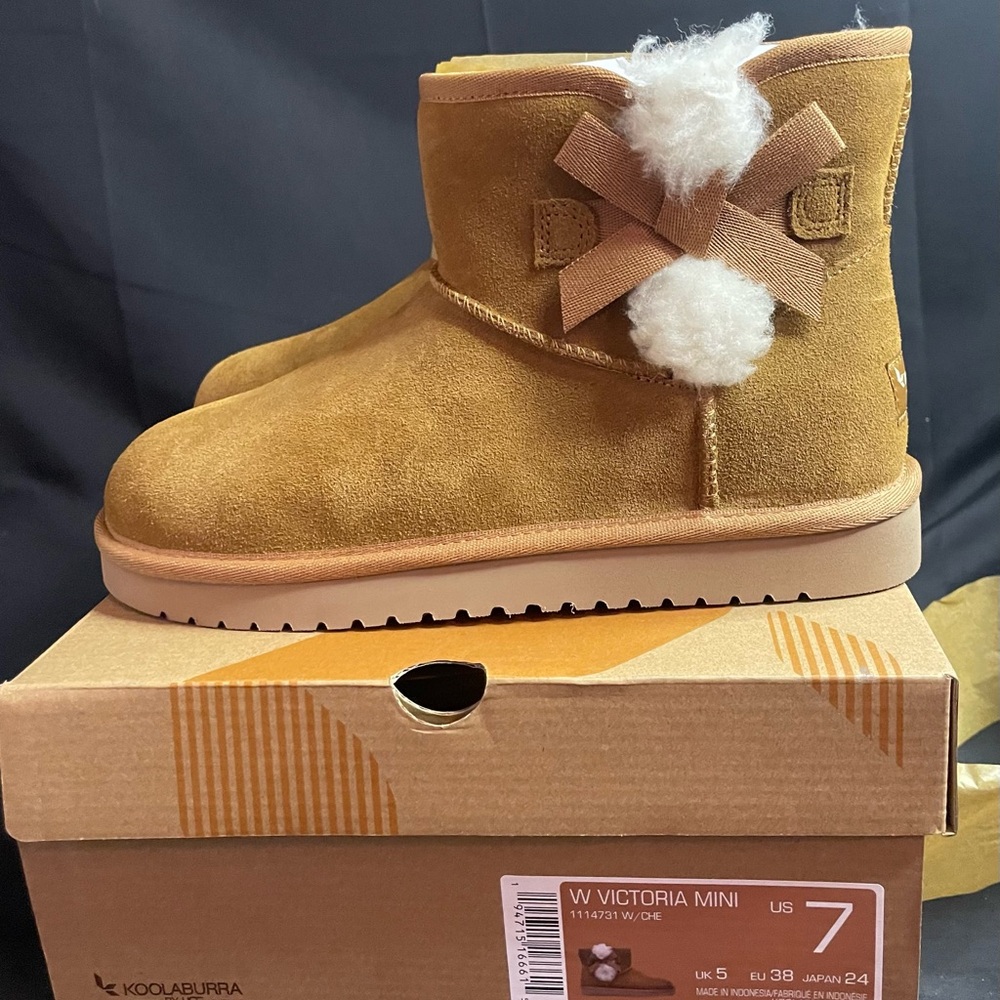 Koolaburra By Ugg Boot Victoria Mini Chestnut Women's Size 7 New With Box